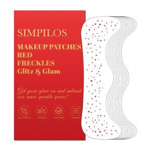 Glitter Freckles Face Tattoo, Red Waterproof and Long-Lasting  8 Sheets